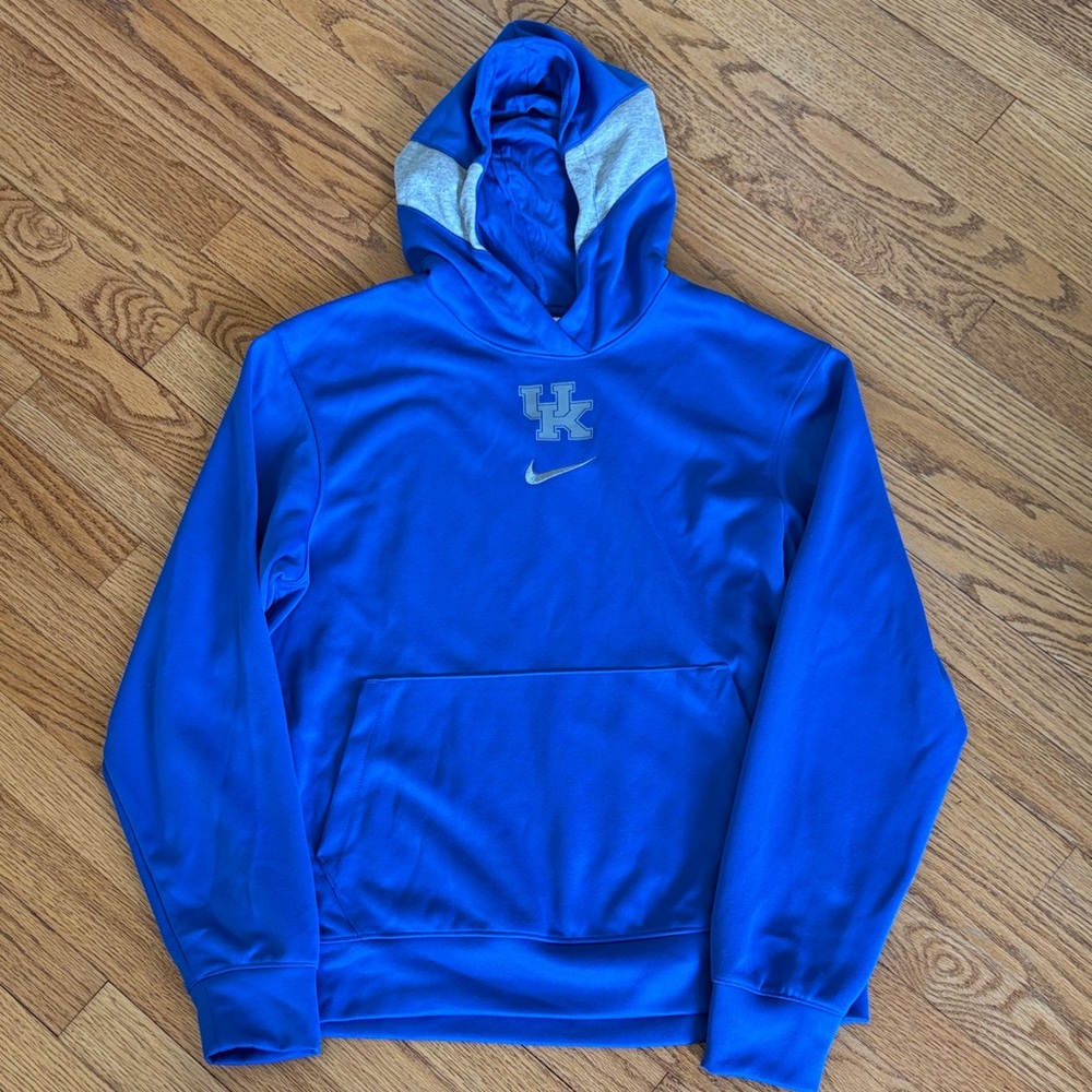 Nike University of Kentucky Royal Blue & Gray Logo Crewneck Hoodie Sweatshirt